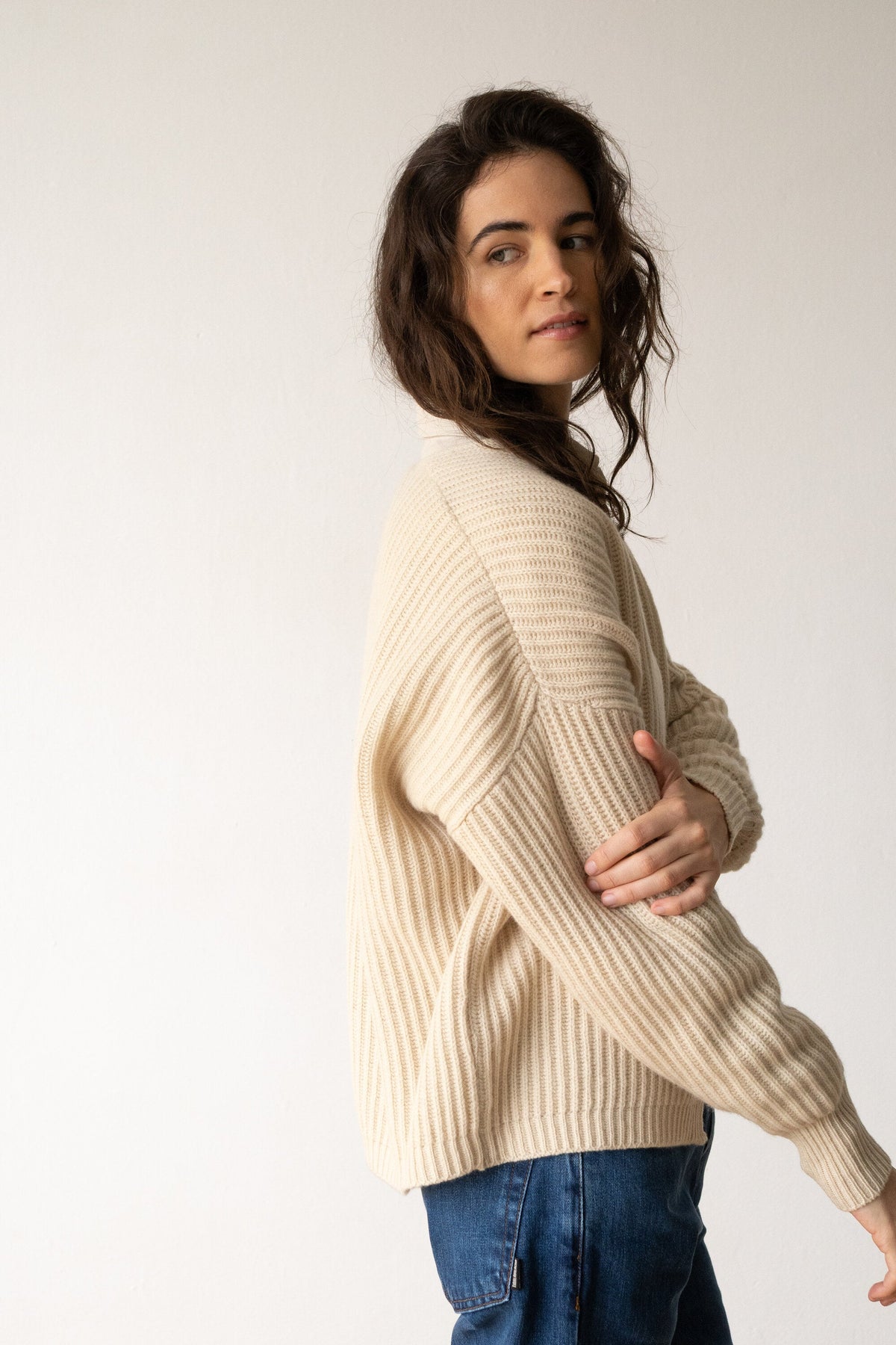 Cárdigan de cachemir beige