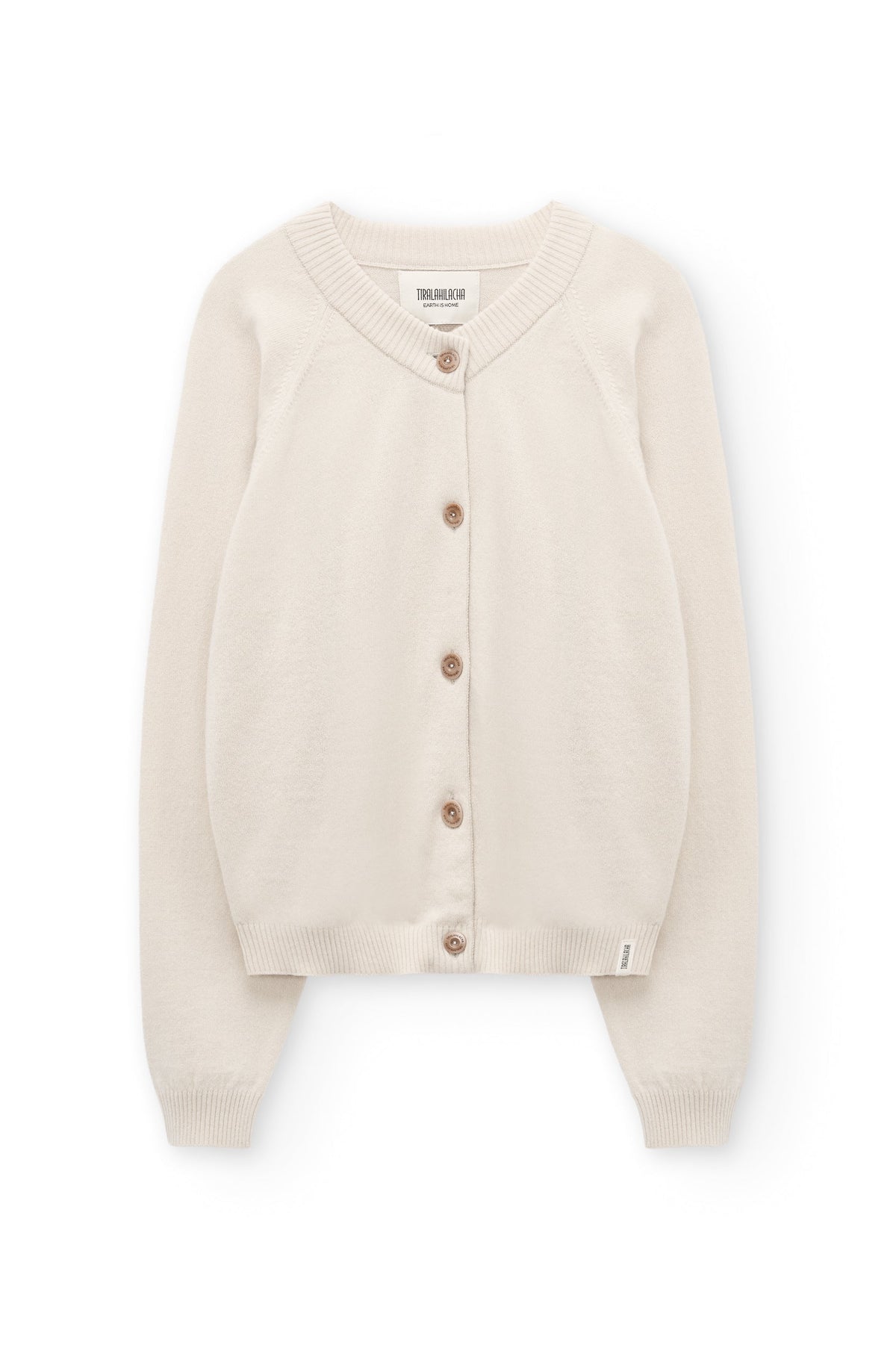 Cárdigan botones de lana cachemir beige