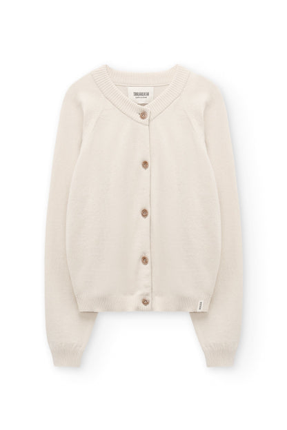 Cárdigan botones de lana cachemir beige