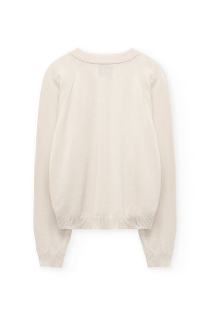 Cárdigan botones de lana cachemir beige