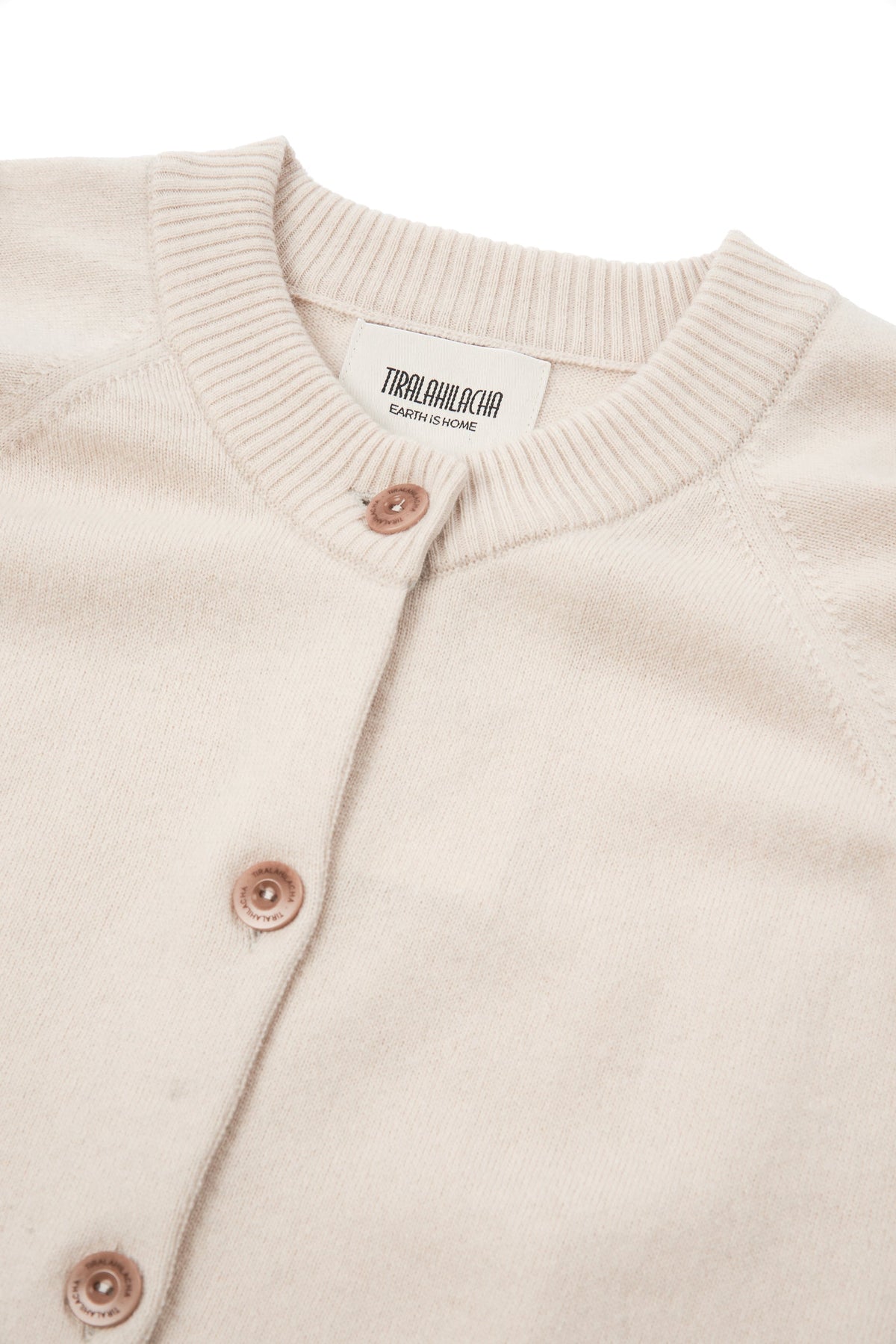 Cárdigan botones de lana cachemir beige
