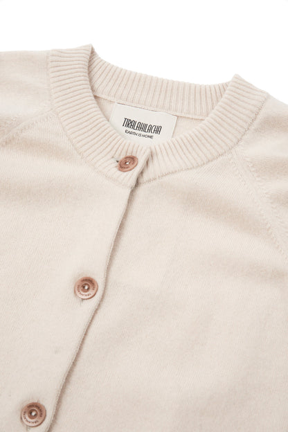 Cárdigan botones de lana cachemir beige