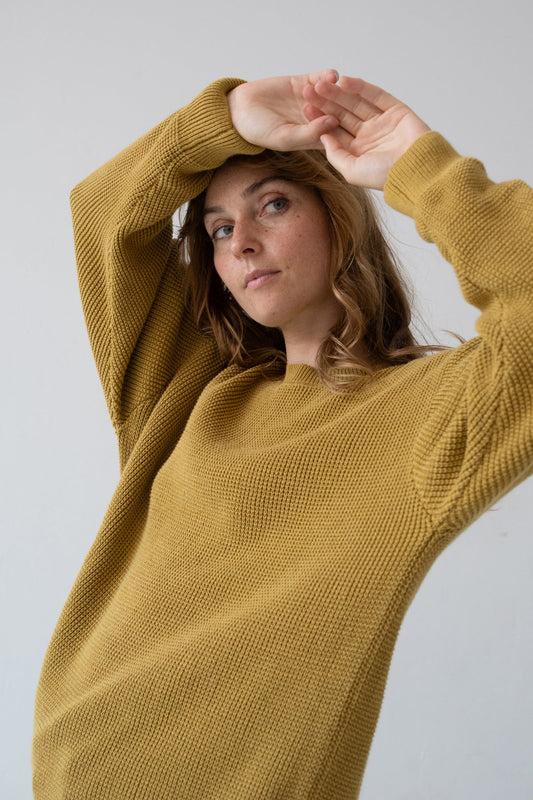 Jersey unisex Tam mostaza en algodón orgánico
