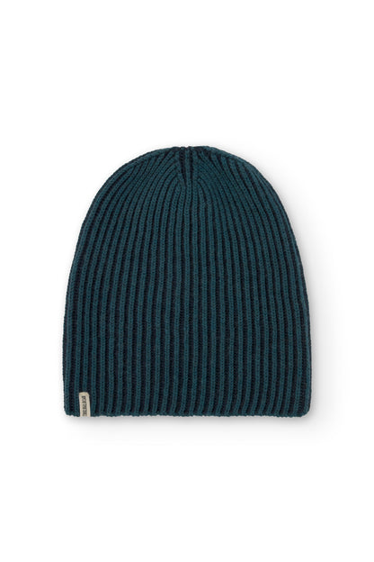 Gorro Tao bicolor azul en lana merino