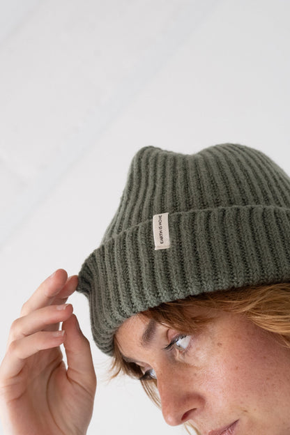 Gorro Tao verde en lana merino