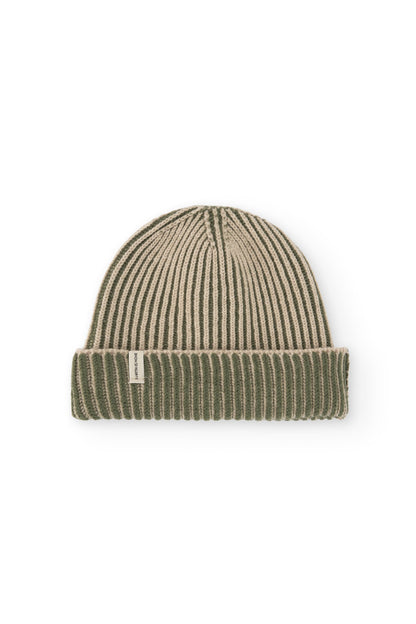 Gorro Tao bicolor verde lana merino