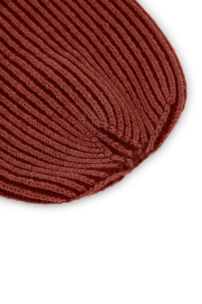 Gorro Tao bicolor rojo lana merino