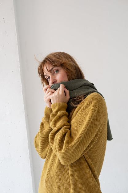 Bufanda Tayo verde lana merino