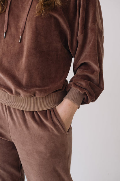 Jogger algodón orgánico terciopelo malva