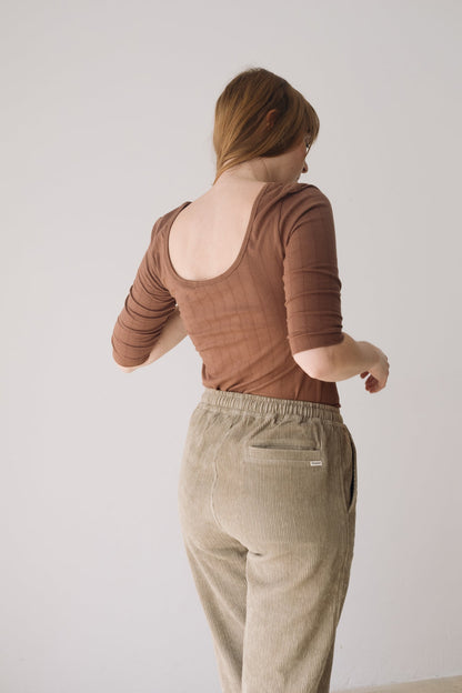 Pantalón pana algodón orgánico verde