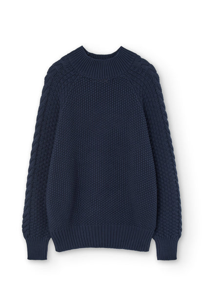 Jersey Turner azul marino en algodón orgánico