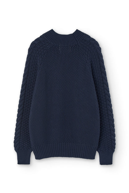 Jersey Turner azul marino en algodón orgánico