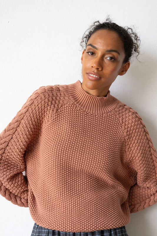 Dusty pink organic cotton Turner sweater