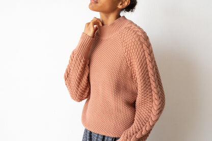 Jersey Turner rosa empolvado algodón orgánico