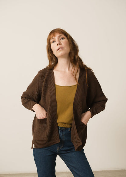 Chaqueta larga Giola marrón