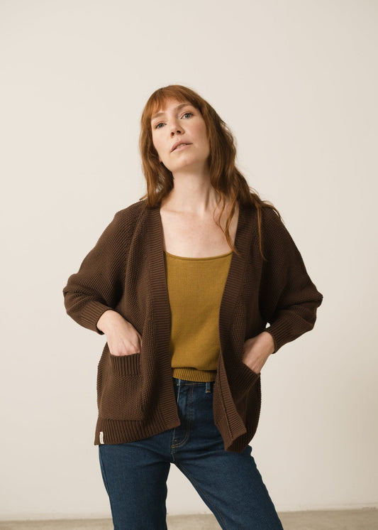 Chaqueta larga Giola marrón