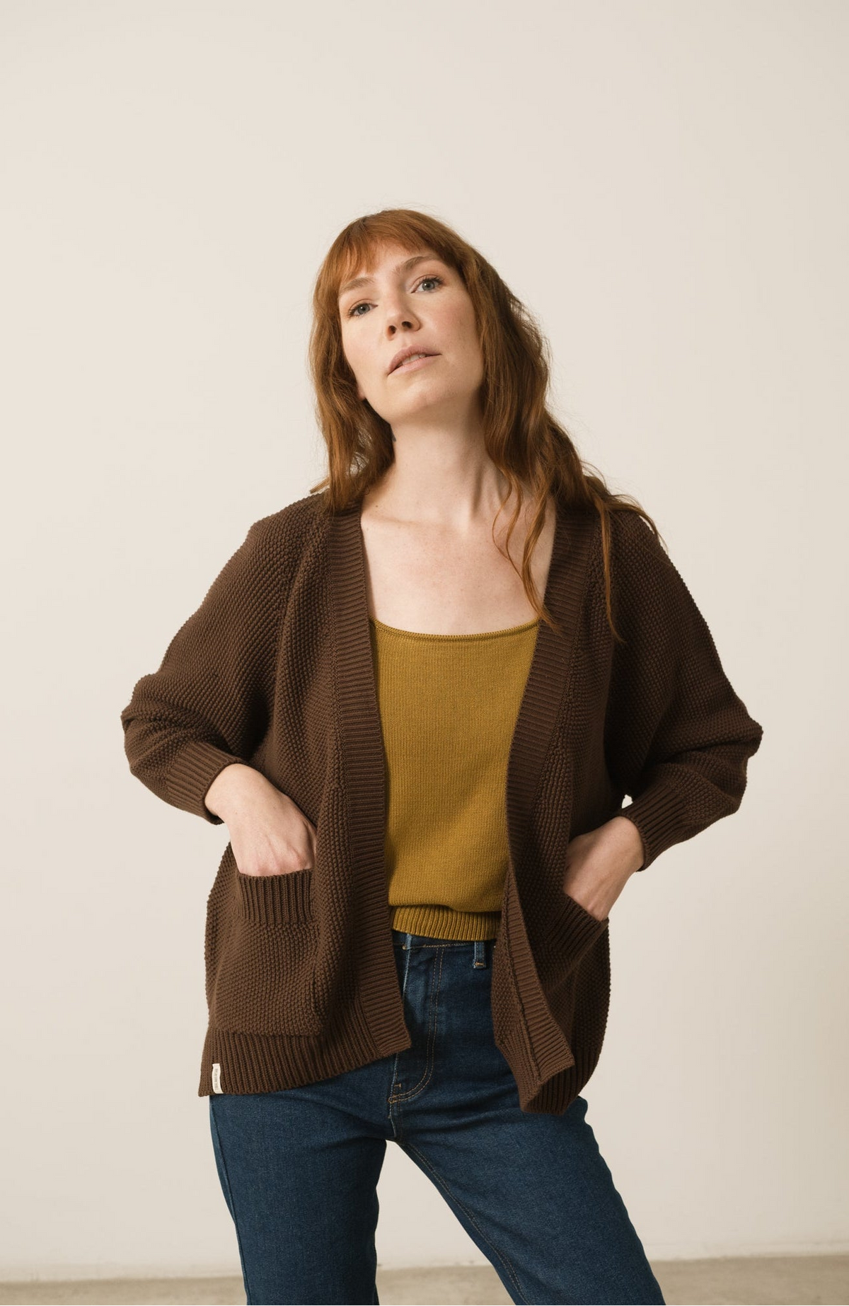 Chaqueta larga Giola marrón