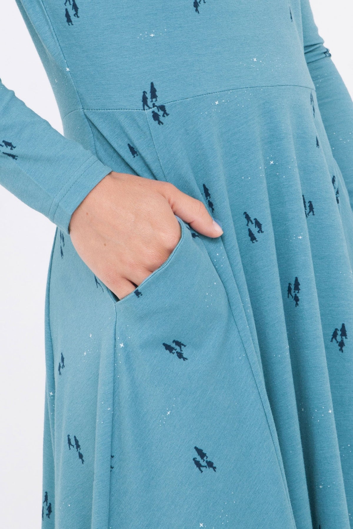 Vestido Corine falda evasé  azul ópalo.