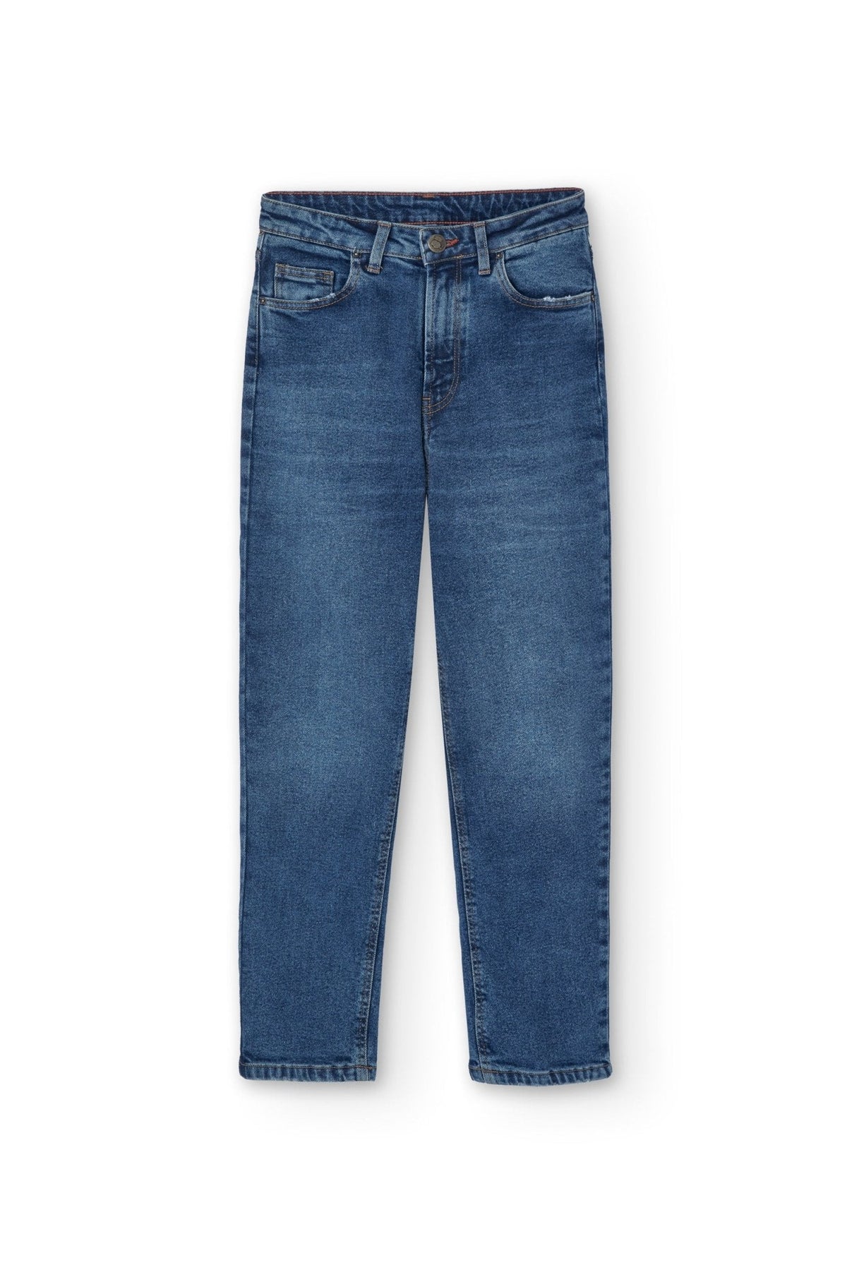 Pantalones Momfit Denim azul desgastado