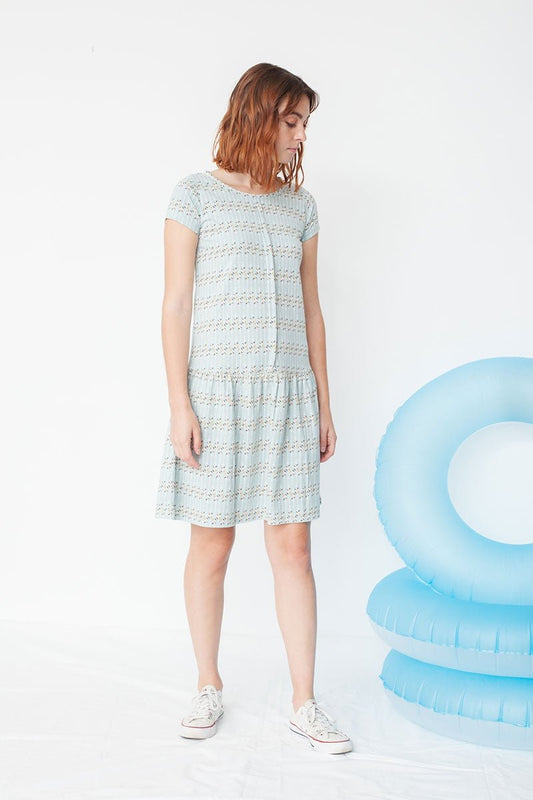 Vestido Miranda tipo charlestón en estampado flechas