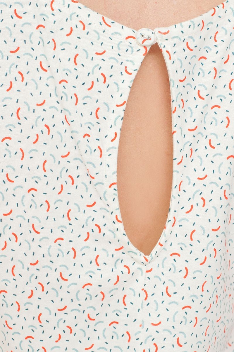 Vestido Mariel evasé con estampado geométrico