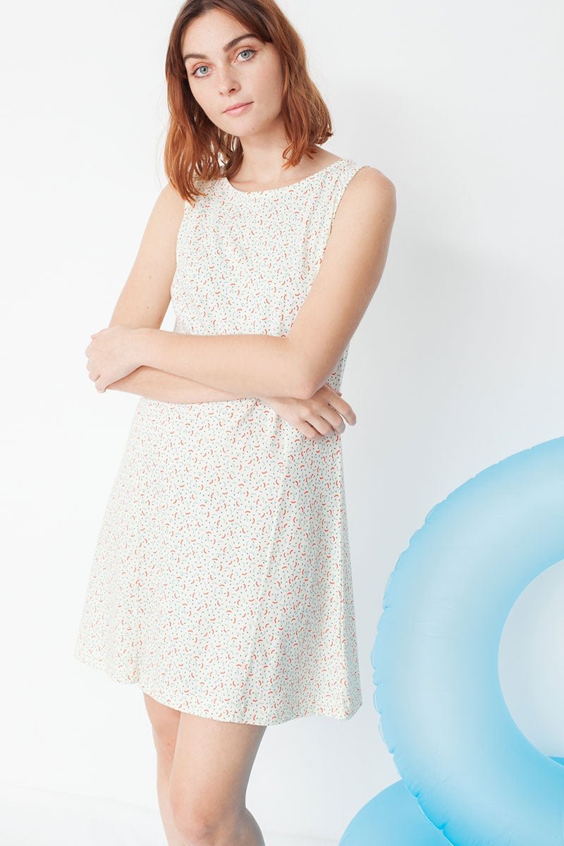 Vestido Mariel evasé con estampado geométrico