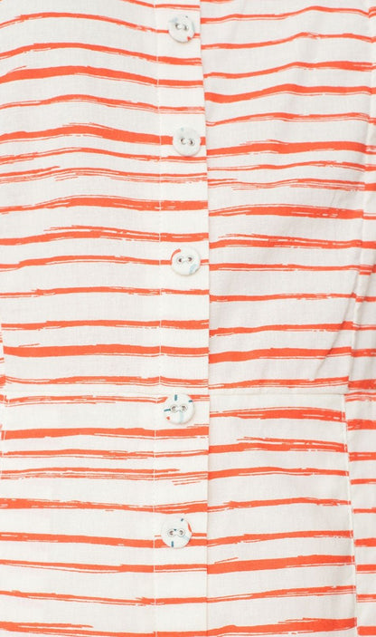 Vestido Maimi de tirantes con botones y estampado rayas marineras