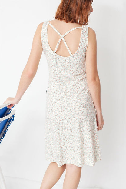 Vestido Maya estampado geométrico con bolsillos